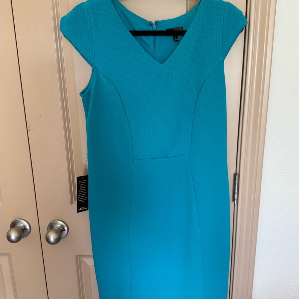 The Limited Turquoise V-Neck Midi Dress